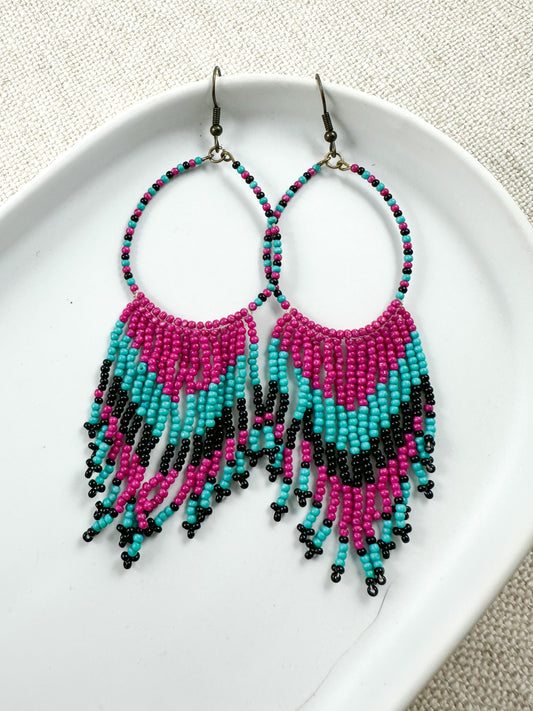 Weekend Memories Earrings, Fuchsia