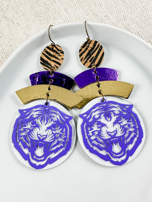 Purple Tiger Earrings