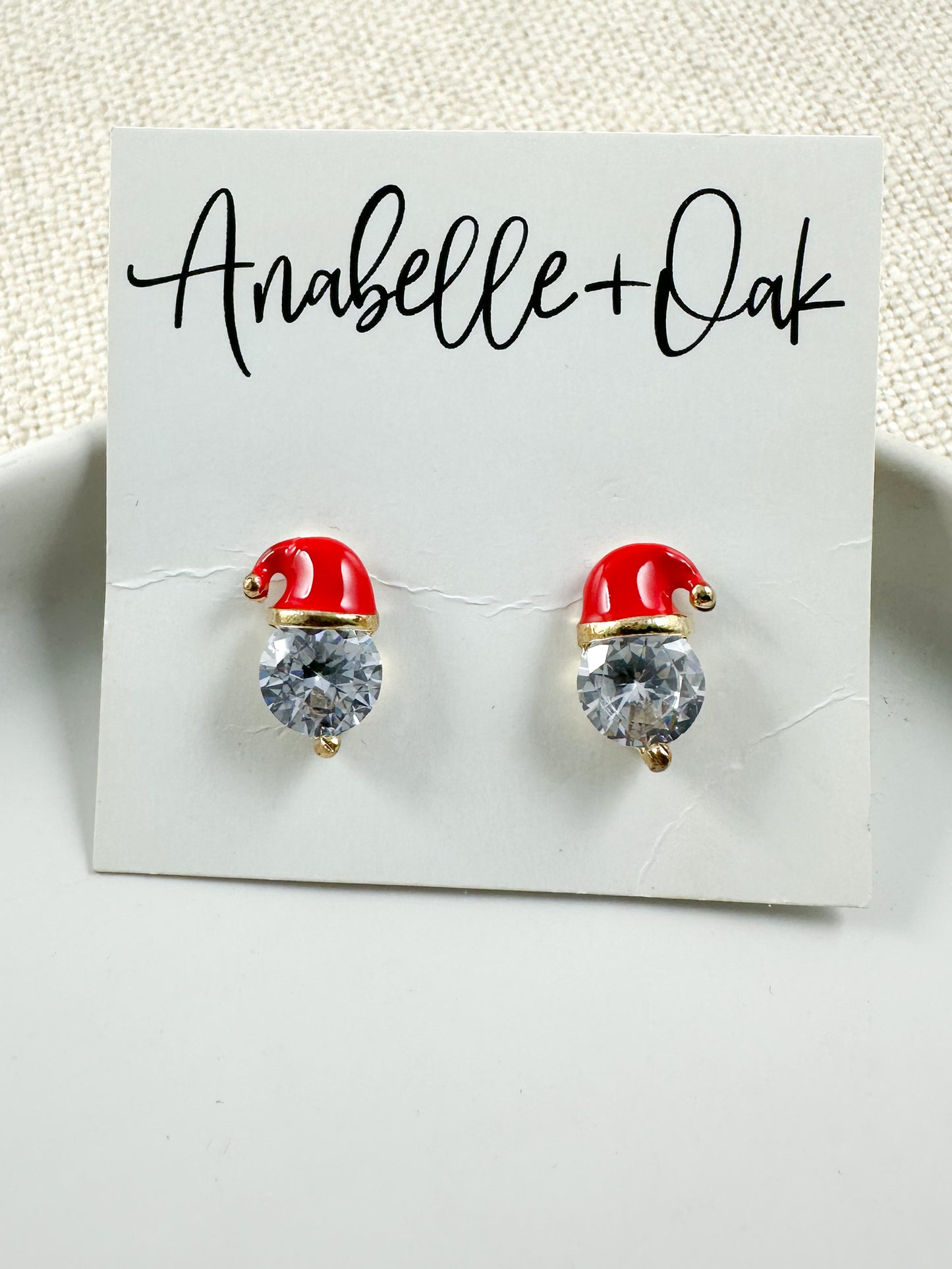 Crystal Santa Studs