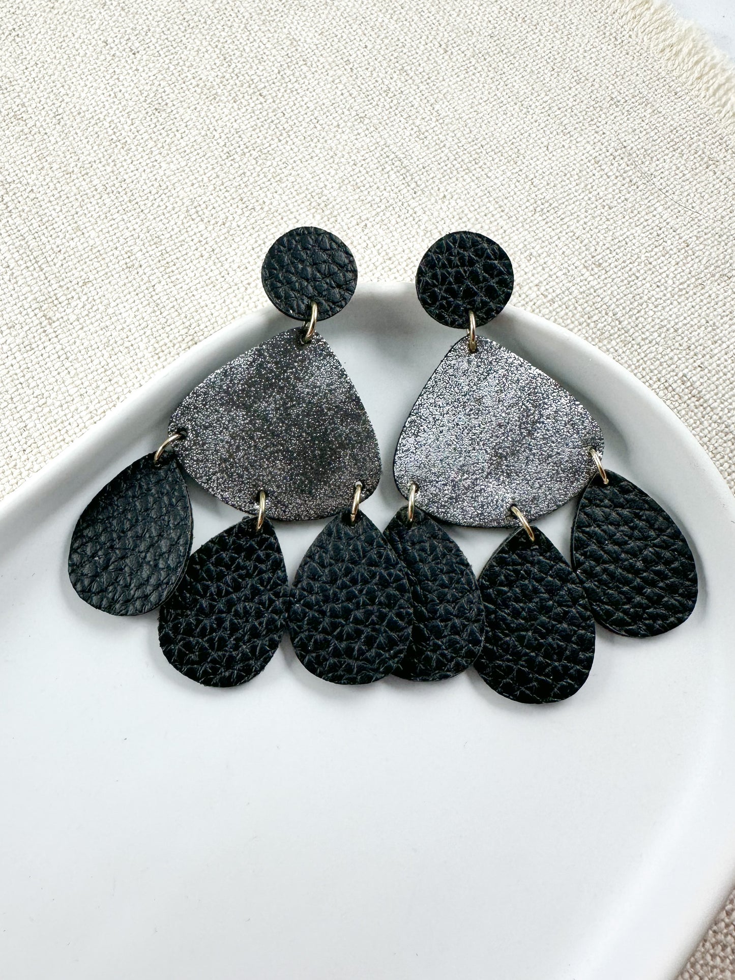 Midnight Cascade Earrings, Black