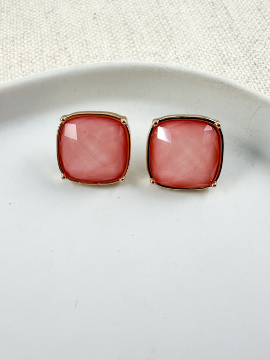 Quiet Light Studs, Rose Pink