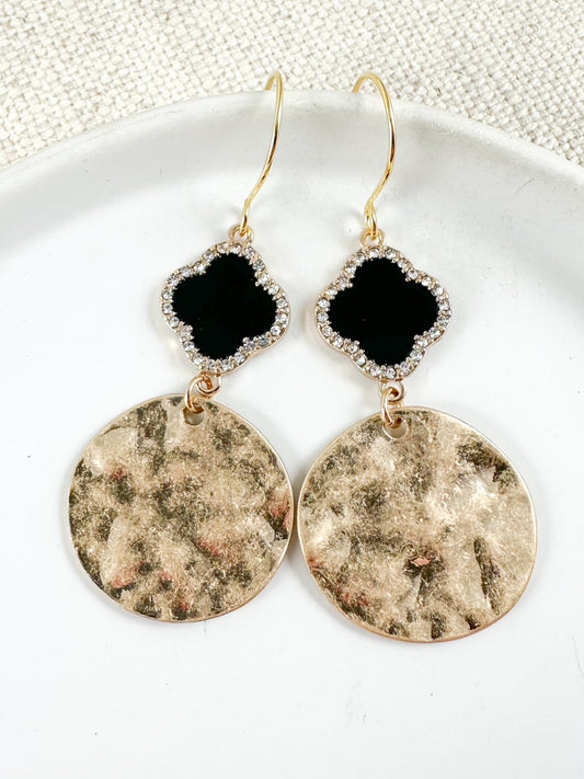 Cameo & Shine Earrings, Black