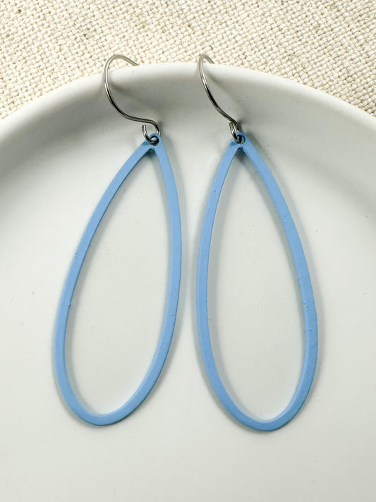 Dewdrop Earrings, Light Blue