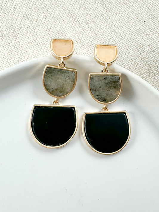 Sleek Glow Earrings, Black