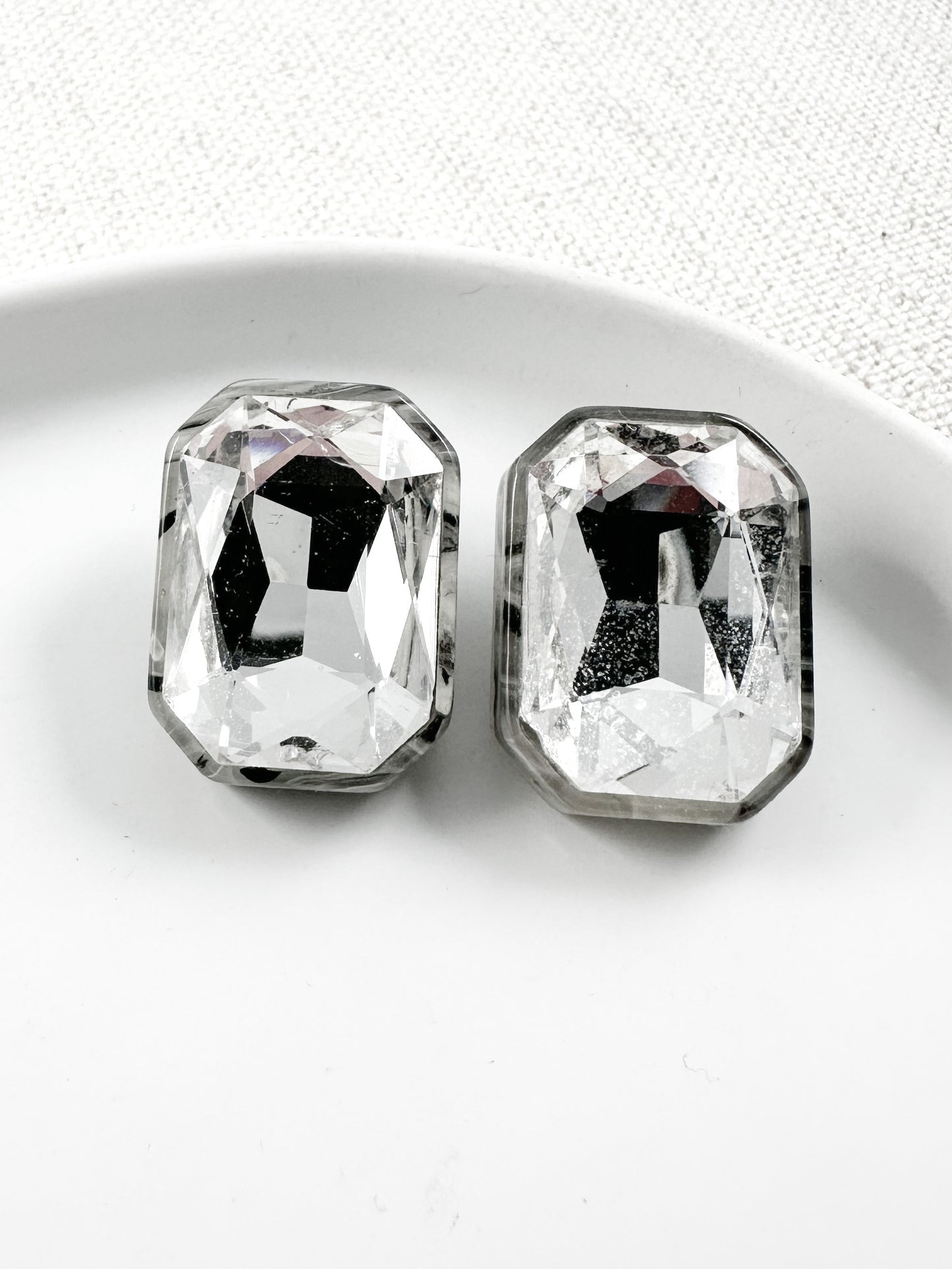 Glasshouse Gem Studs, Silver