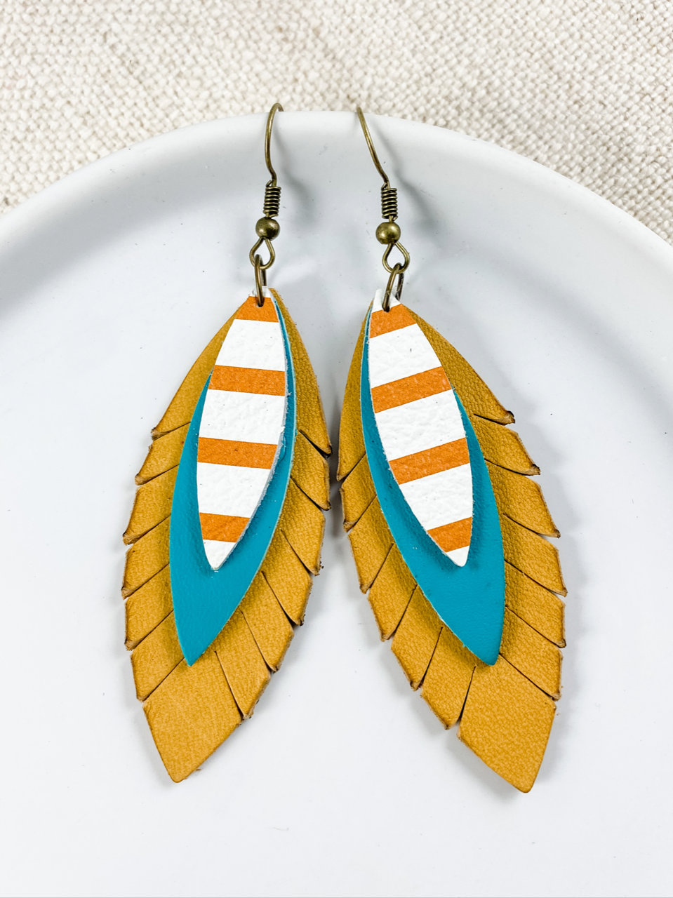 Sunlit Feather Earrings