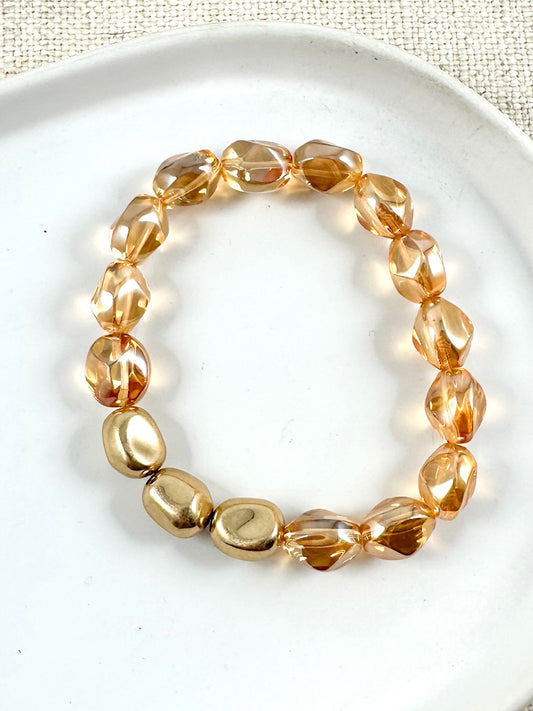 Honey & Crystal Bracelet, Topaz