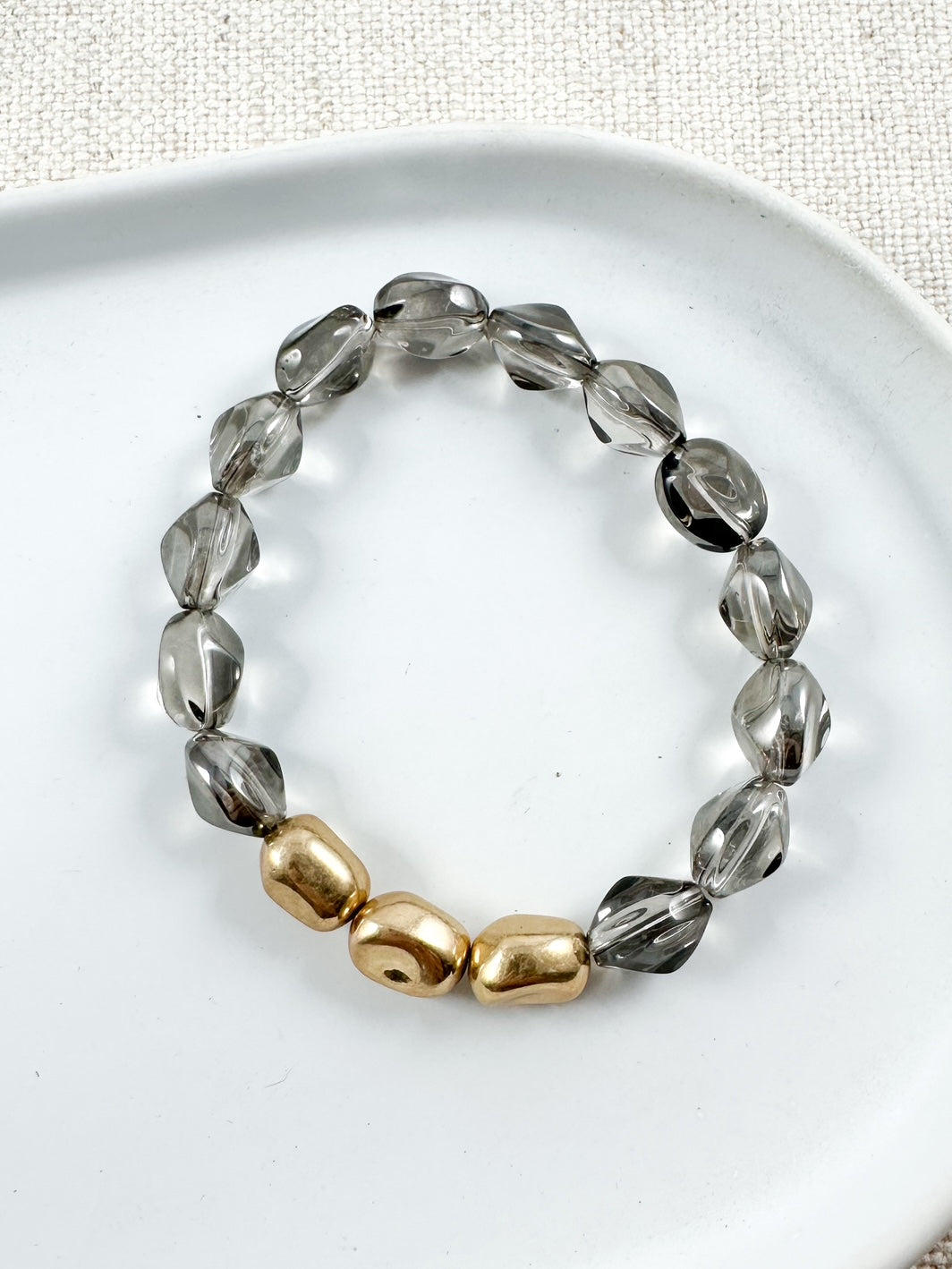 Honey & Crystal Bracelet, Smoke