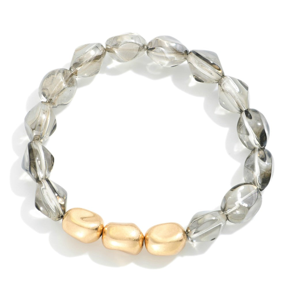 Honey & Crystal Bracelet, Smoke