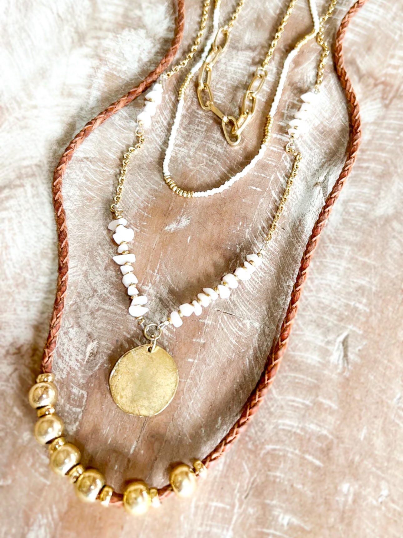 Golden Wanderer Necklace, Ivory