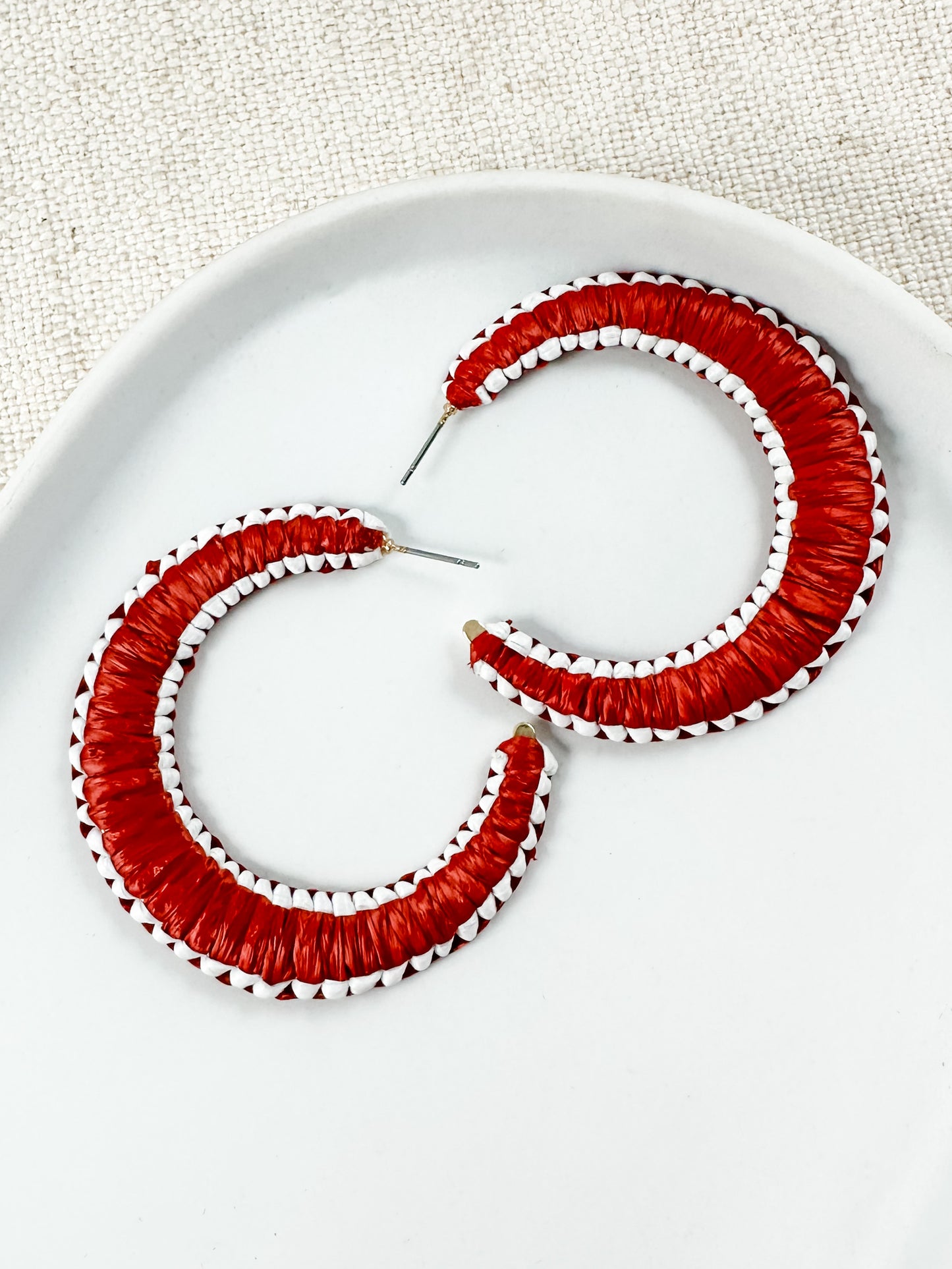 Reversible Hoops, Red & White