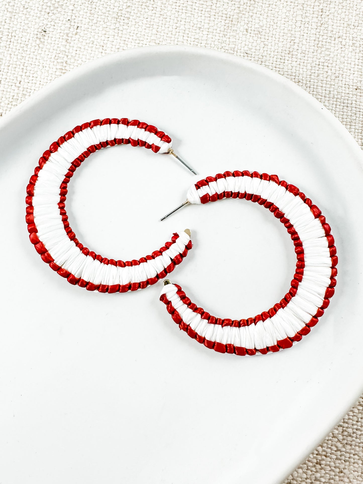 Reversible Hoops, Red & White