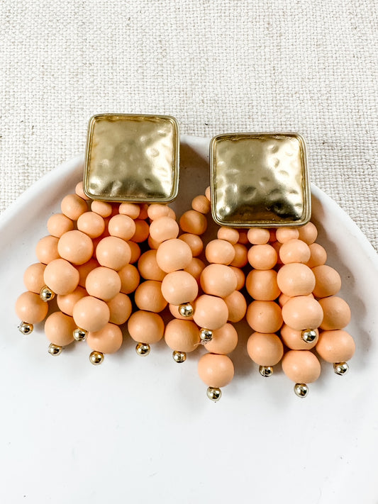 Make a Statement Earrings, Light Coral