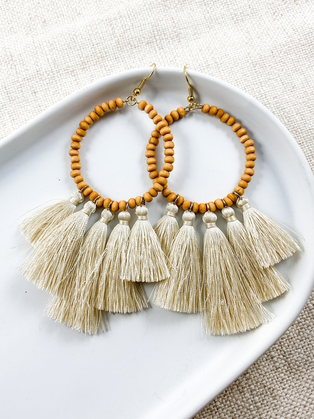 Style Statement Earrings, Ivory