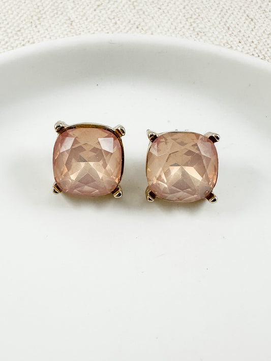 Opal Frost Studs, Blush