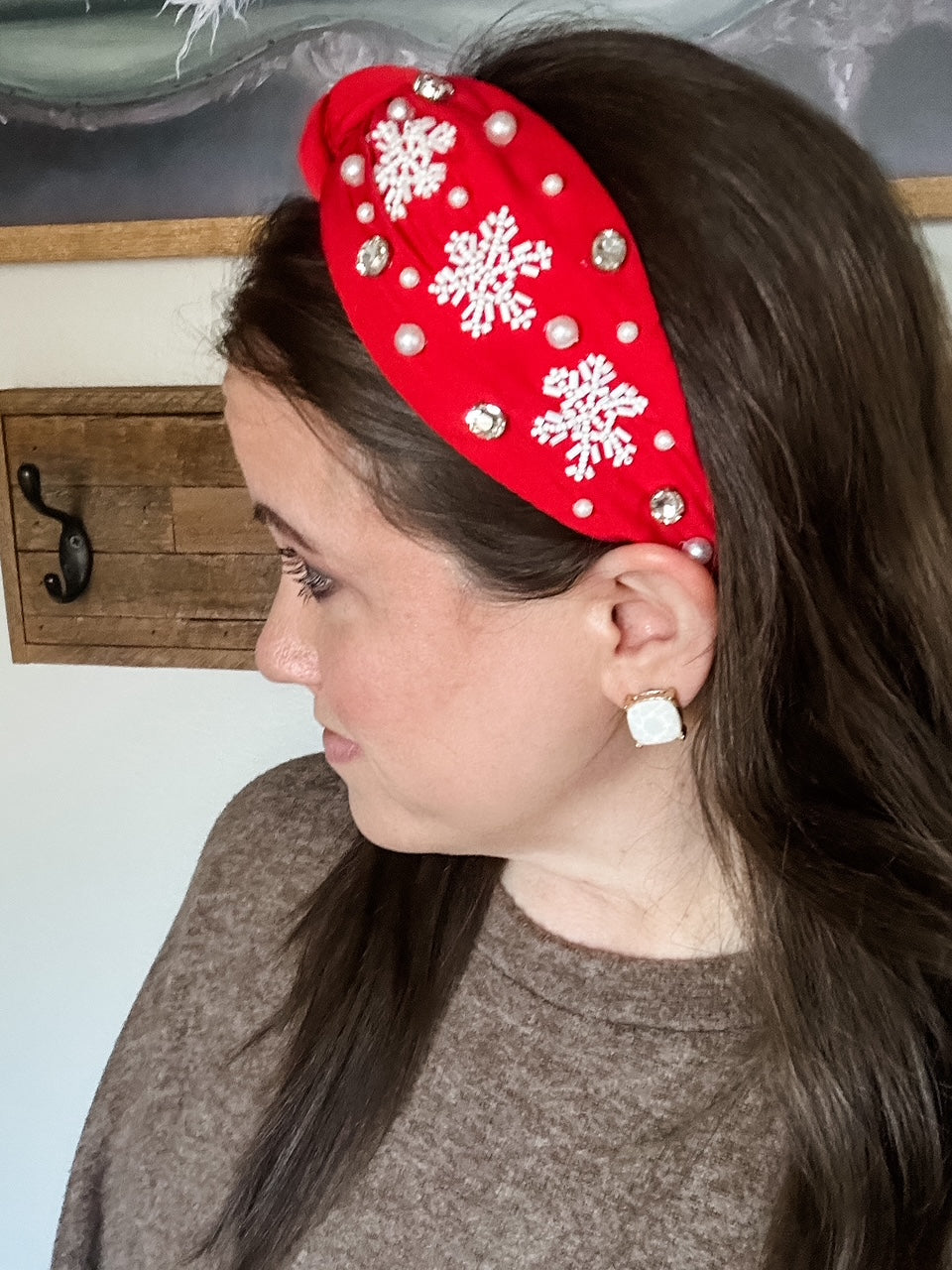 Frosted Cheer Headband, Red