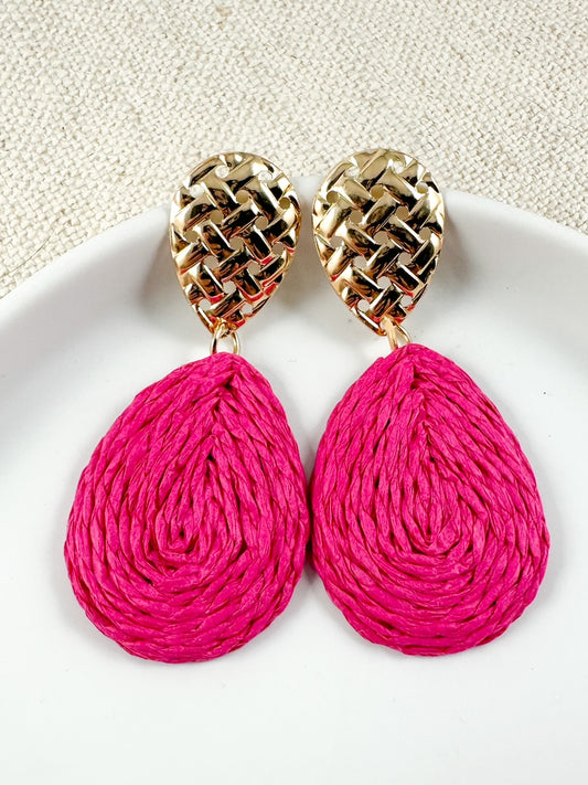 It's a Good Life Earrings, Hot Pink