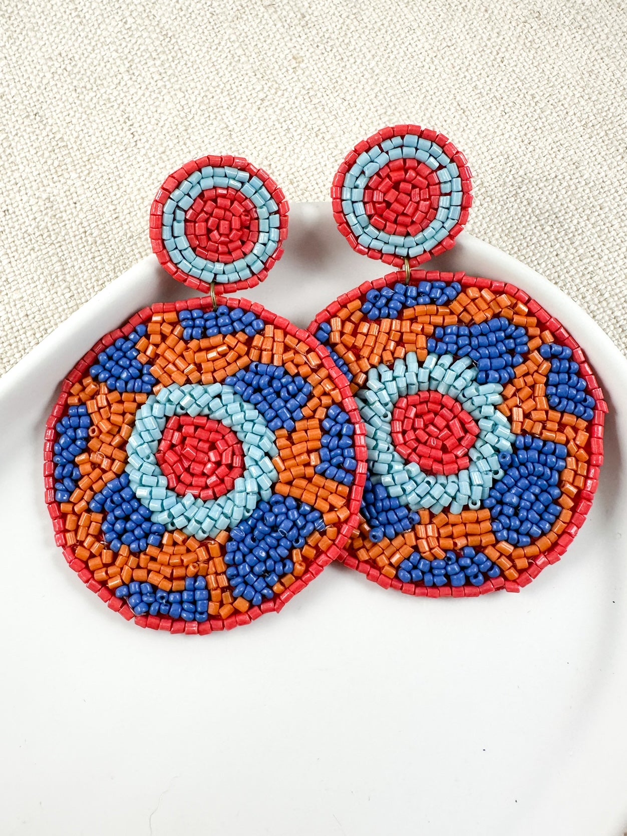 Resort Living Earrings, Coral & Blue