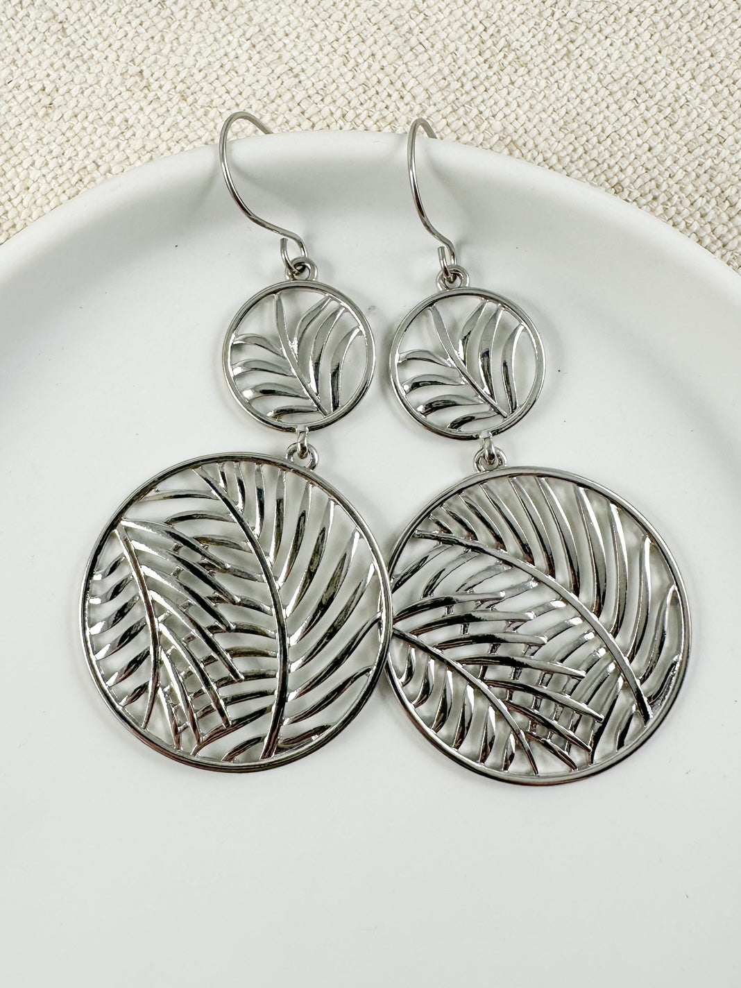 Tropical Chic Earrings, Silver