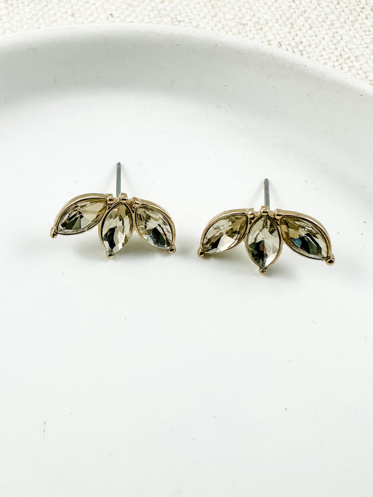 Triple Charm Studs, Topaz