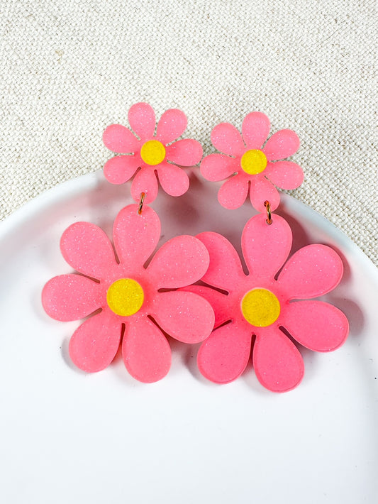 Flowers For You Earrings, Pink