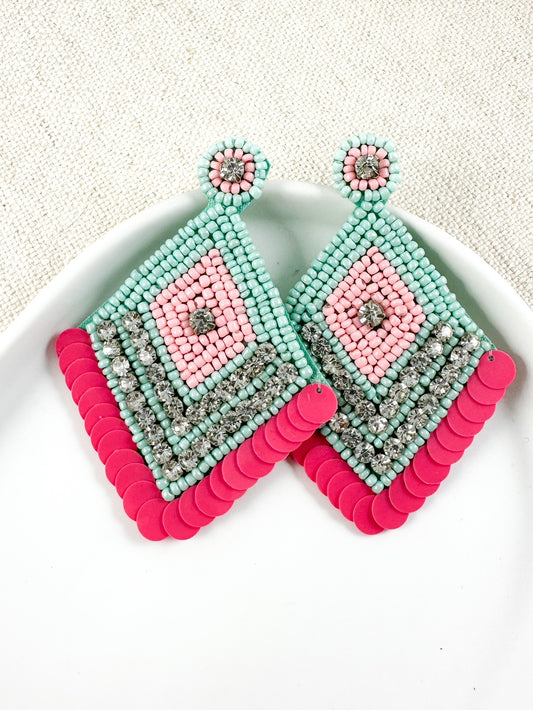 Diamonds For Days Earrings, Mint