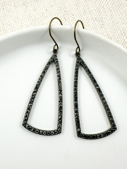 Midnight Edge Earrings, Gunmetal