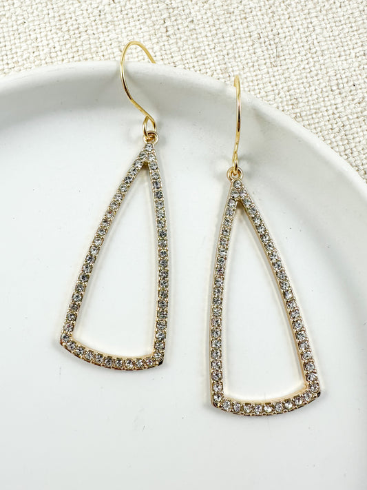 Midnight Edge Earrings, Gold