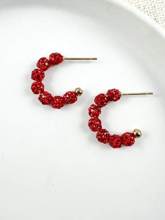 Stardust & Ember Hoops, Red