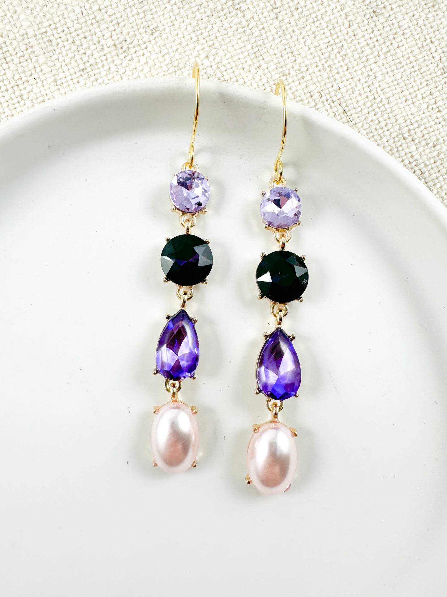 Velvet Glow Earrings, Purple