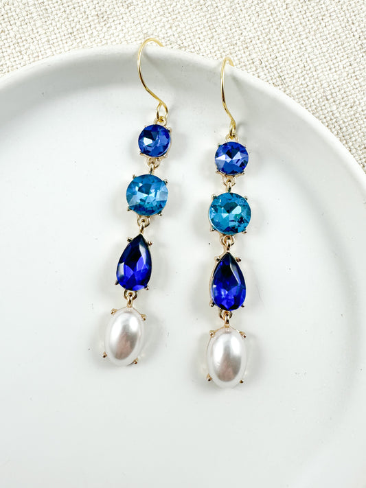 Velvet Glow Earrings, Blue