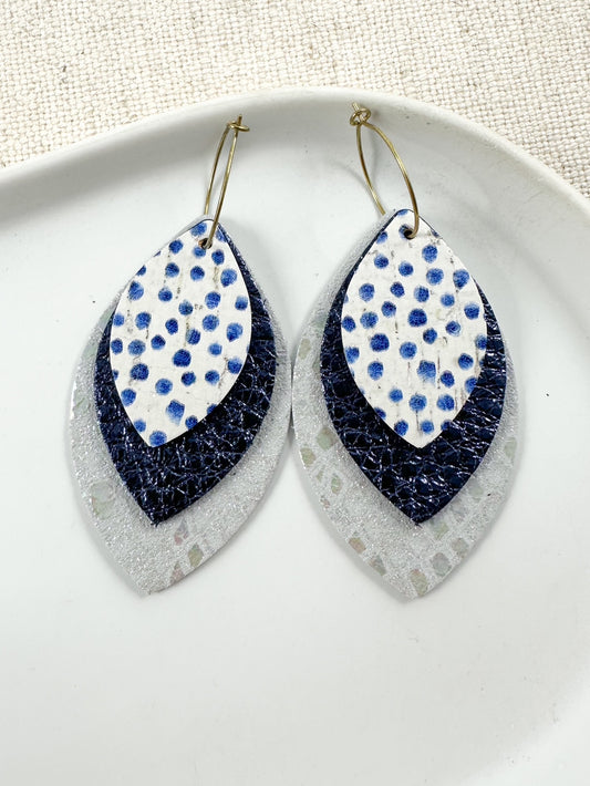 Dotted Blue Belle Earrings