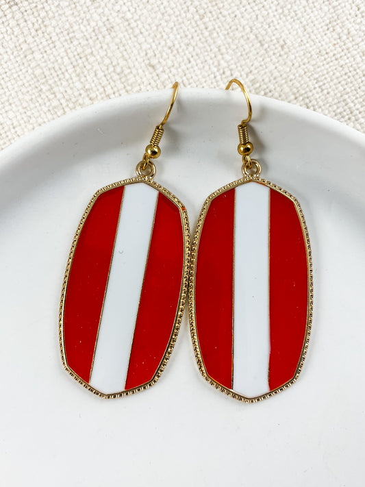 On the Scene Earrings, Red & White