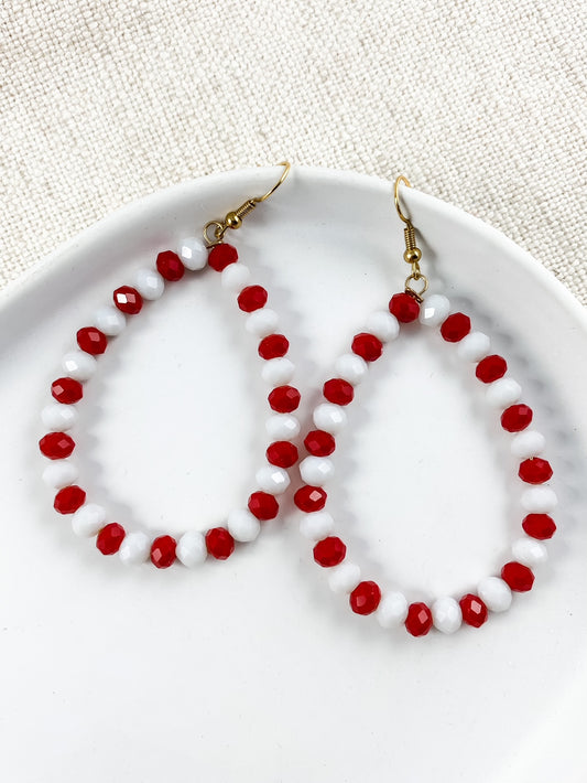 Your Last Chance Earrings, Red & White