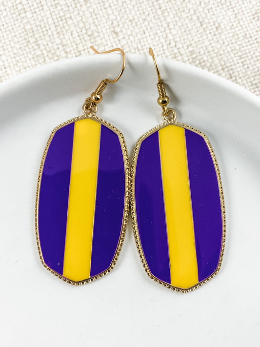 On the Scene Earrings, Purple & Yellow