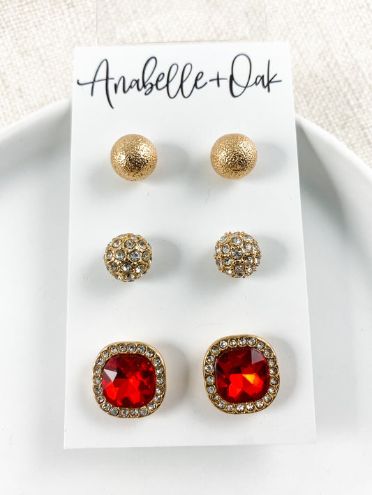 Fireball Stud Set, Red