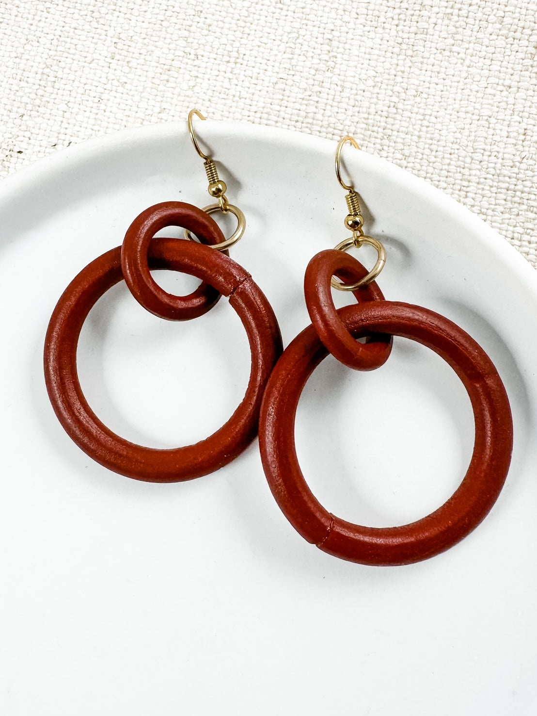 Infinity Earrings, Maroon