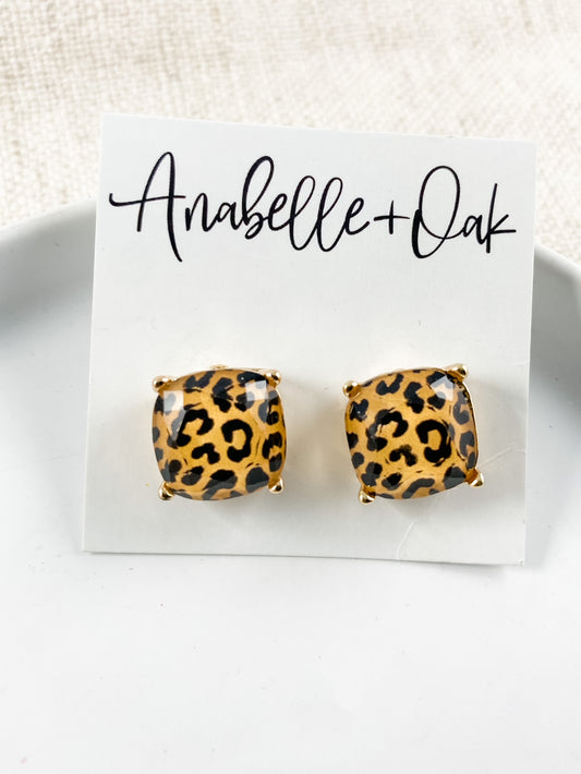 Leopard Print Studs