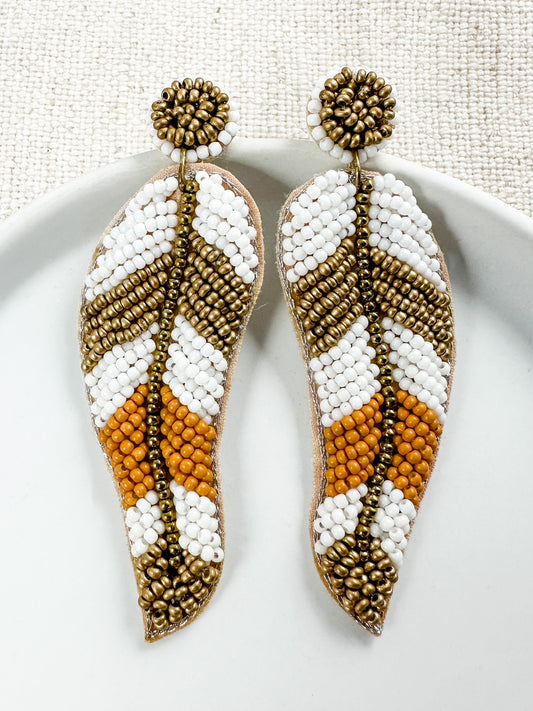 Nomad Hues Earrings, White & Bronze