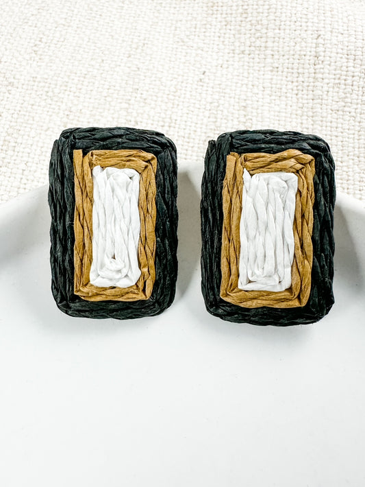 Ethereal Style Earrings, Black & White