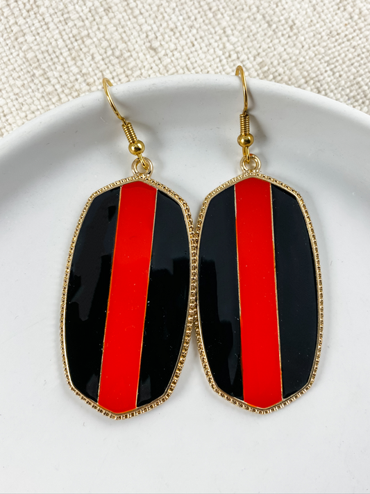 On the Scene Earrings, Red & Black