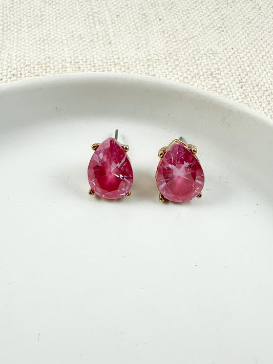 Twist of Fate Studs, Pink