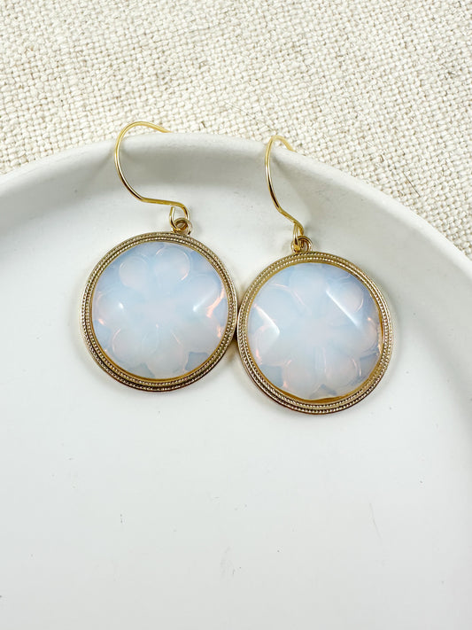 Moonlit Glow Earrings, Opal