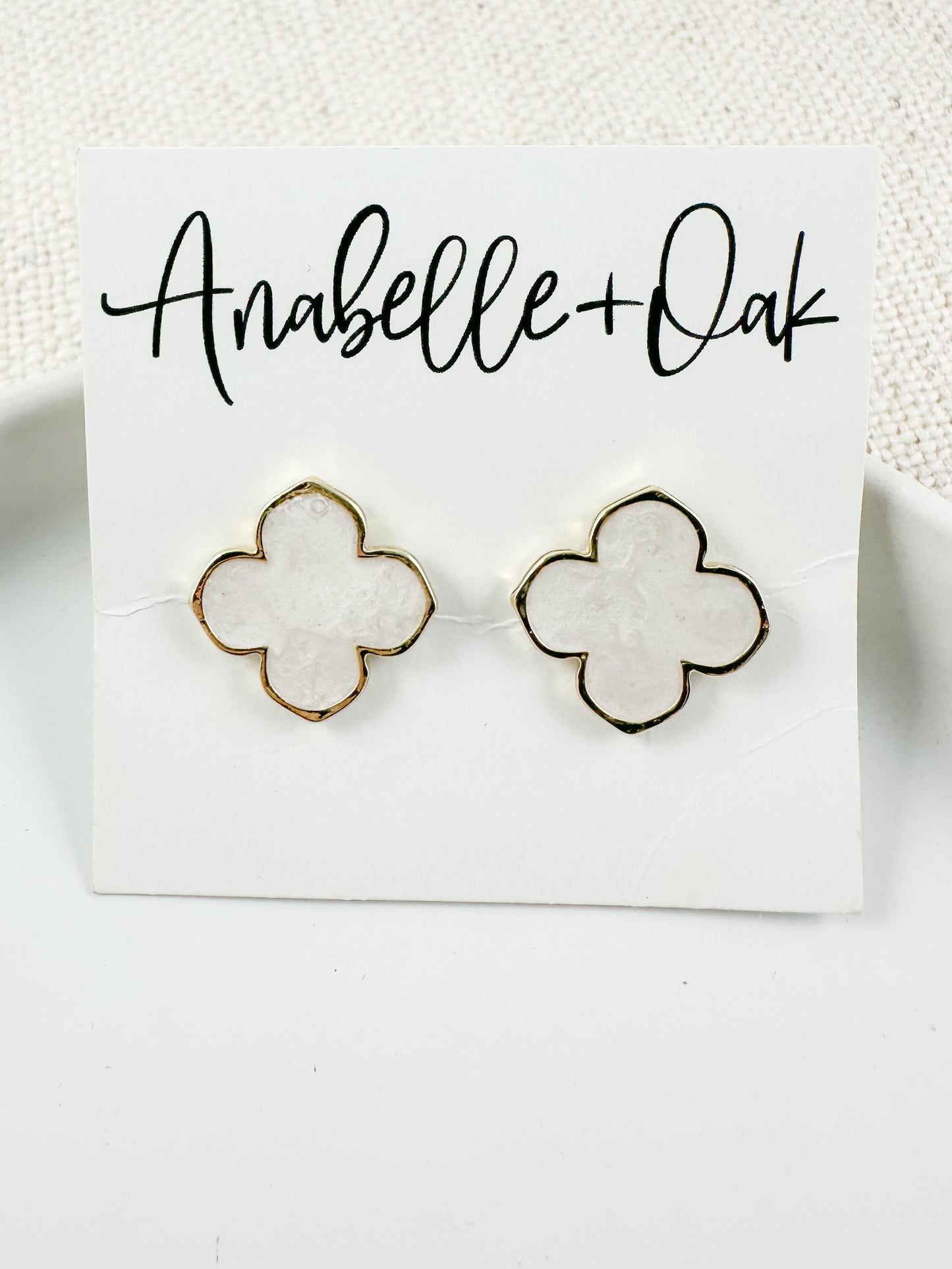 Clover Blossom Studs, Ivory