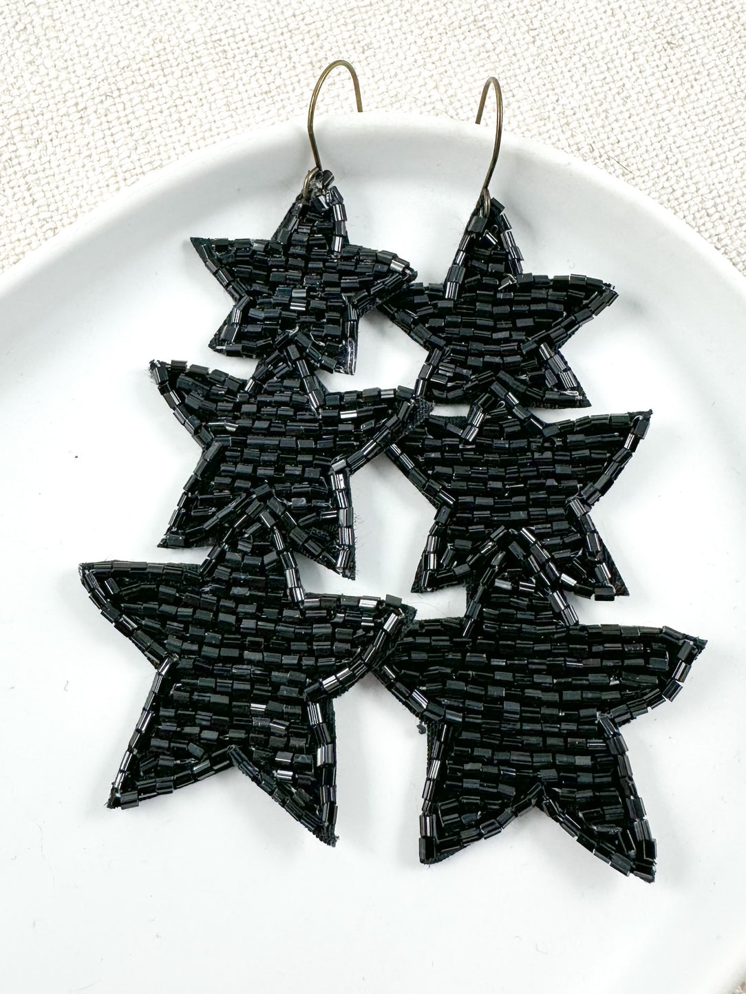 Rows of Starlight Earrings, Black