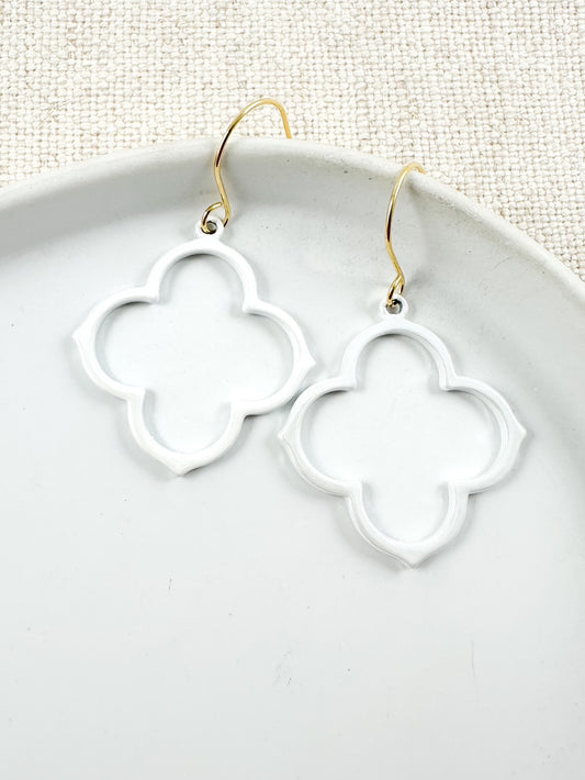 Belle Arc Earrings, White