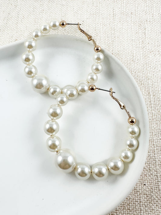 Moonlight Pearl Hoops