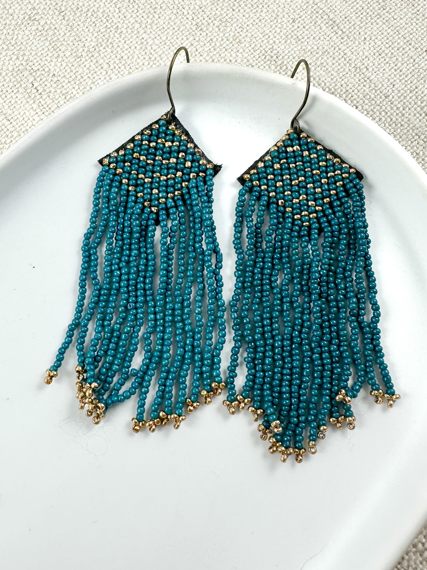 Fringe Dance Earrings, Teal