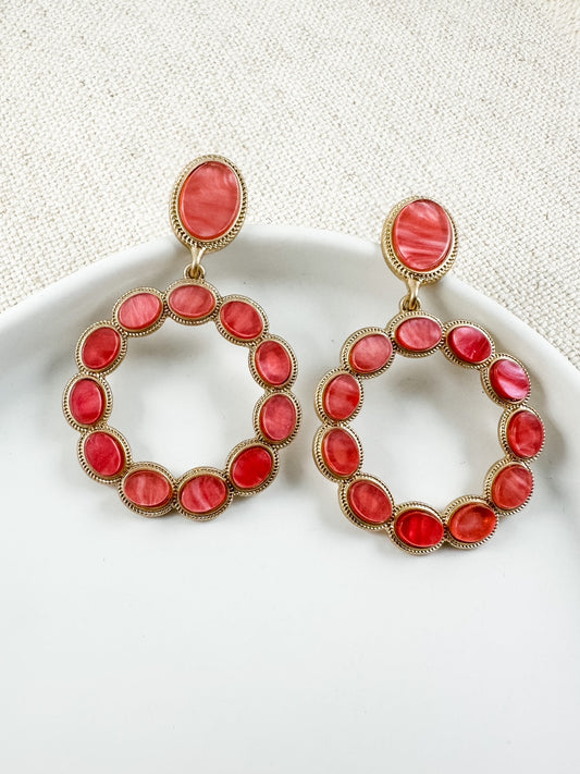 Desert Marble Earrings, Pink