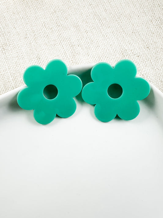 Vintage Bloom Earrings, Turquoise